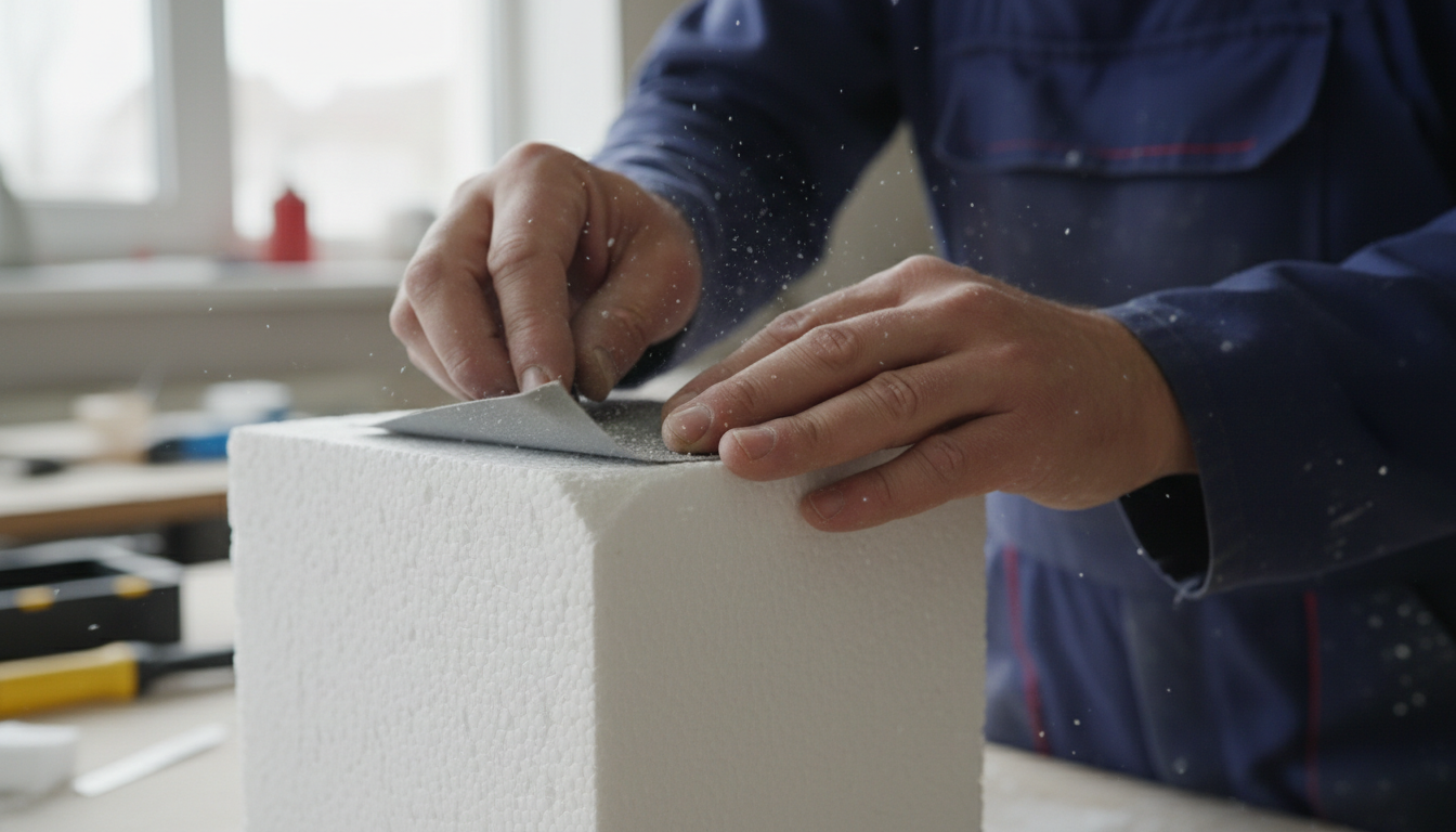 styropor bearbeiten mit schleifpapier