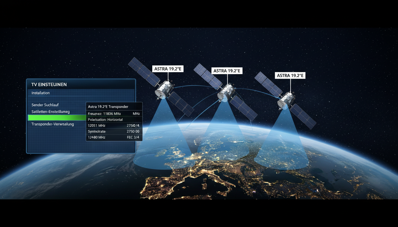 senderdurchlauf für astra satellit