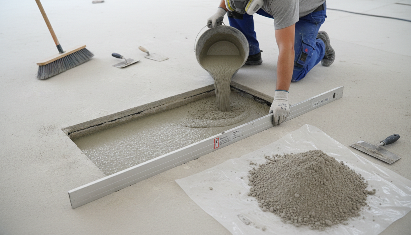 aufgestemmten estrich auffüllen