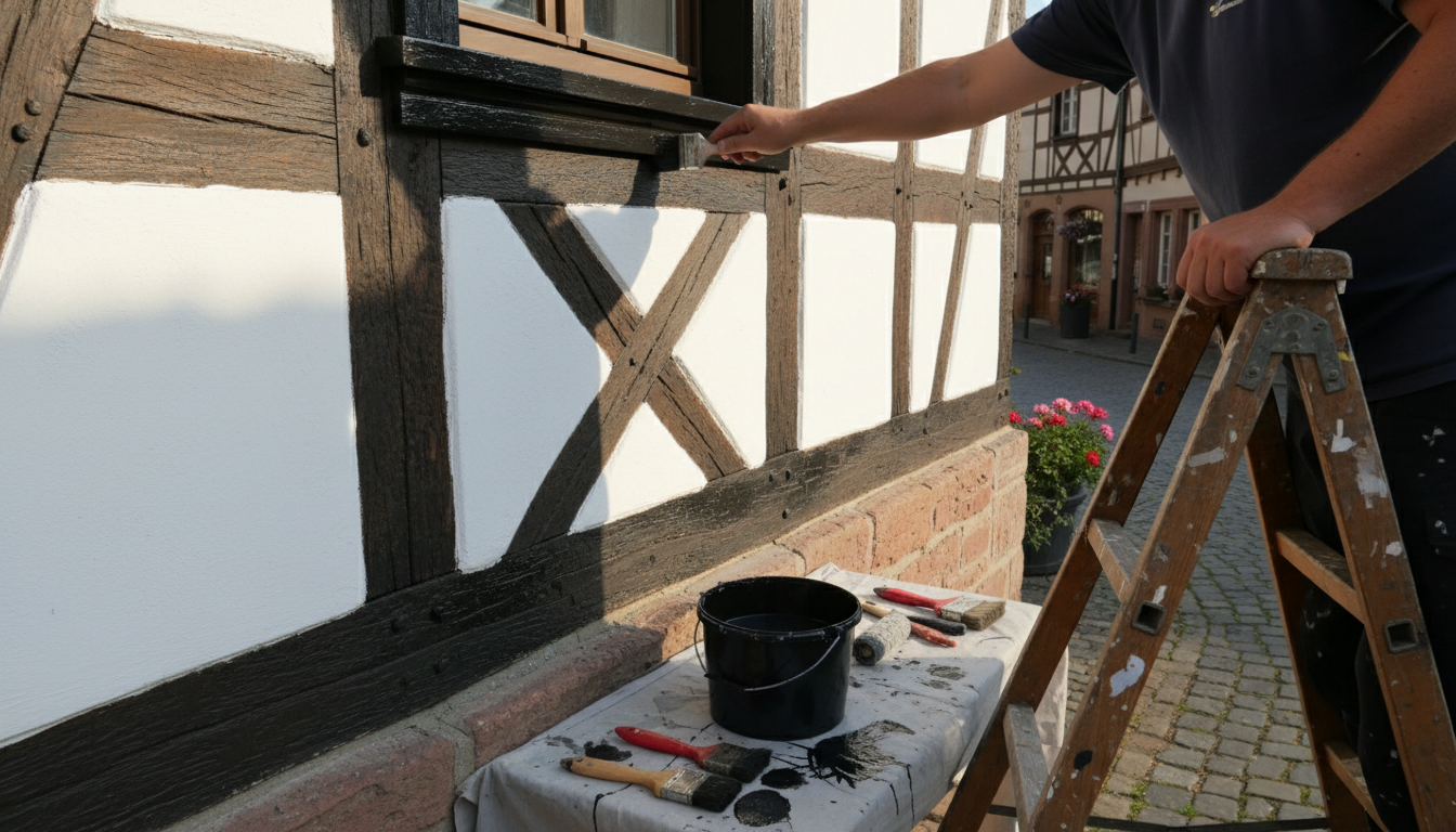 anleitung fachwerk streichen