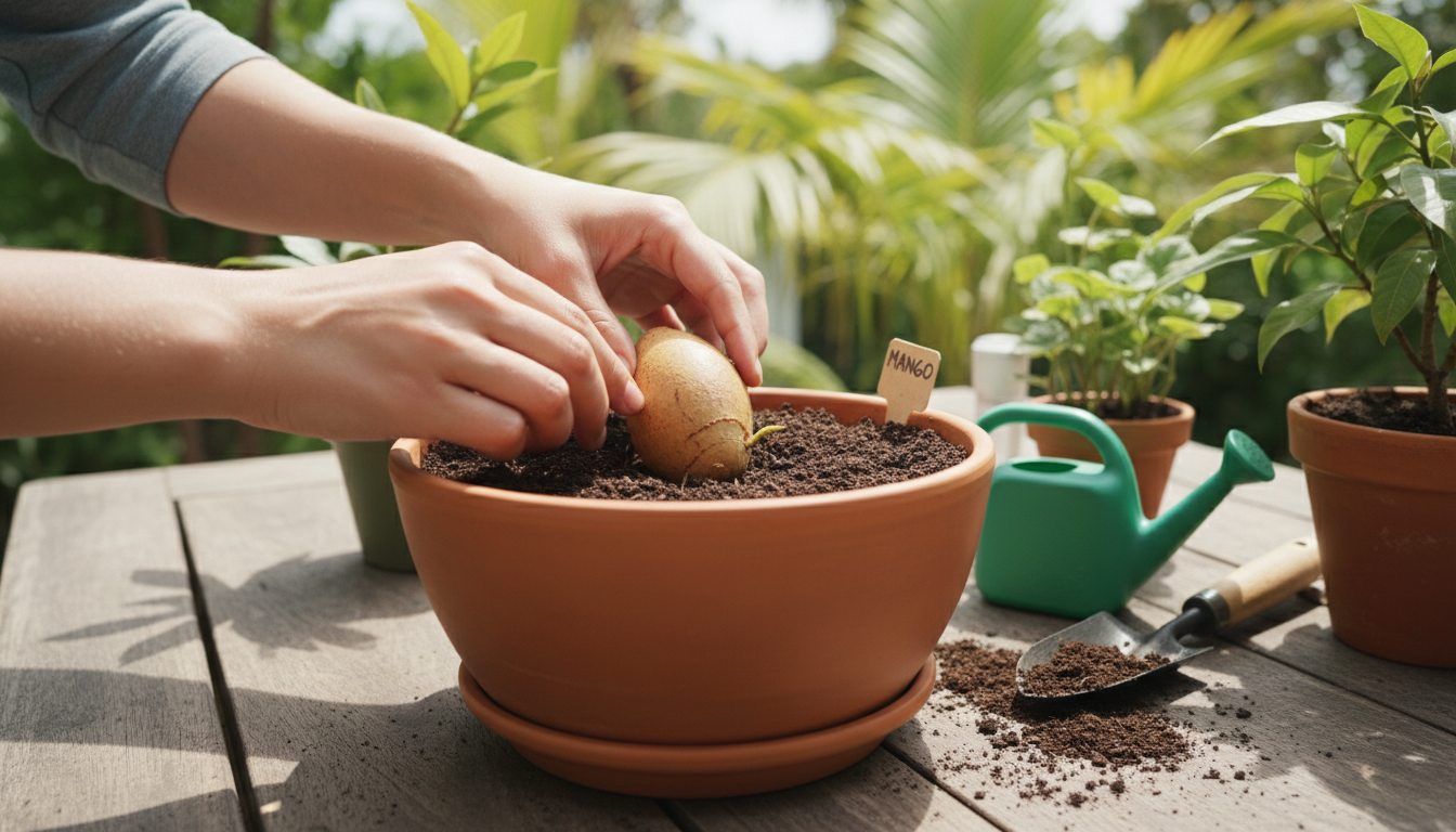 radikula eines mangokerns
