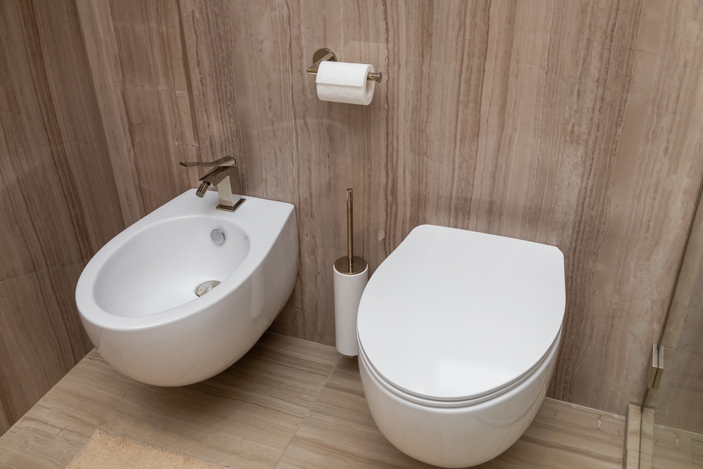 toilette mit bidet im efh
