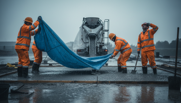 betonieren trotz regenwetter