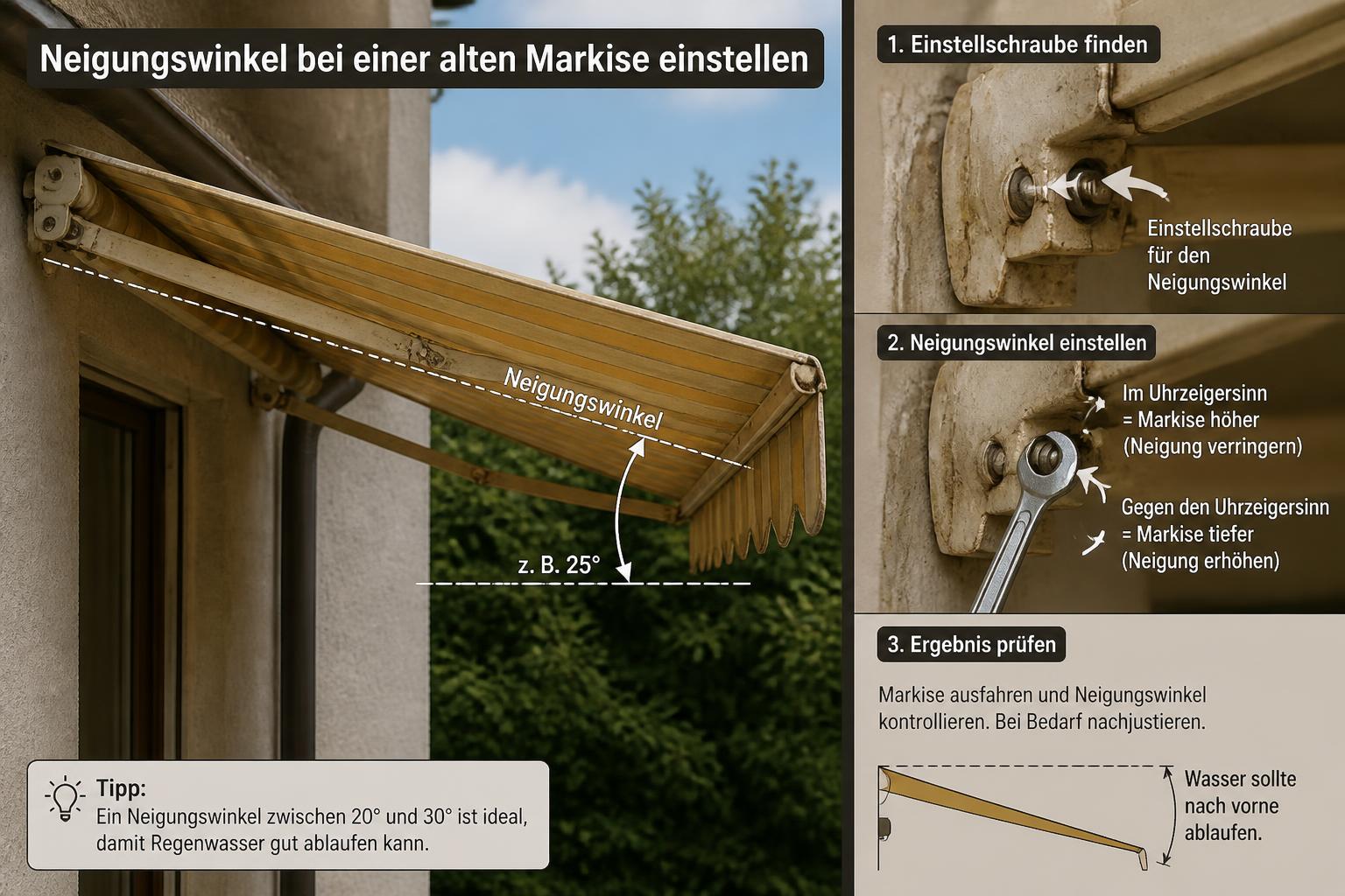 neigungswinkel einstellen
